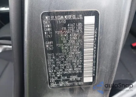 2011 Nissan Juke S z USA, uszkodzony, nr VIN JN8AF5MV2BT010816